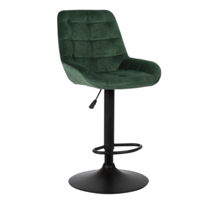 Barová stolička CHIRO zamat / čierna Tempo Kondela Tmavo zelená