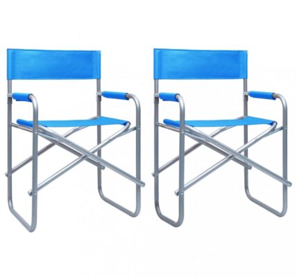 Režisérskej stoličky 2 ks oceľ Dekorhome Modrá