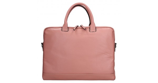 Dámská kožená taška na notebook Katana Emma – růžová