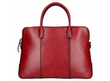 Elegantná dámska kožená kabelka Katana Celesta – tmavo červená