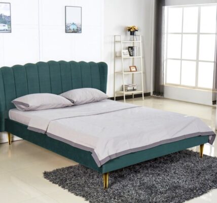 Manželská posteľ VALVERDE 160 Halmar Tmavo zelená