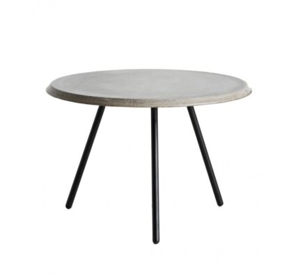 Konferenčný stolík "Soround", 14 variantov – Woud Varianta: Ø 75 cm – laminát, sivý | čierne nohy (44 cm)