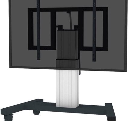 TV kolieskový vozík Neomounts by Newstar PLASMA-M2550TSILVER, podlahový stojan, neflexibilný, sklápajúci, 106,7 cm (42″) – 254,0 cm (100″)