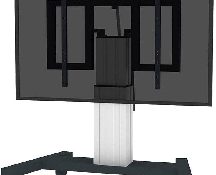 TV kolieskový vozík Neomounts by Newstar PLASMA-M2550TSILVER, podlahový stojan, neflexibilný, sklápajúci, 106,7 cm (42″) – 254,0 cm (100″)