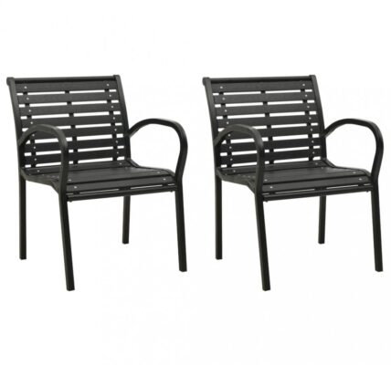 Záhradné stoličky 2 ks čierna Dekorhome