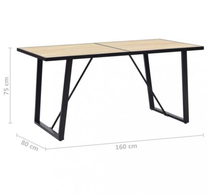 Jedálenský stôl dub / čierna Dekorhome 160x80x75 cm