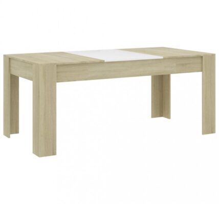 Jedálenský stôl 180×90 cm Dekorhome Biela / dub sonoma