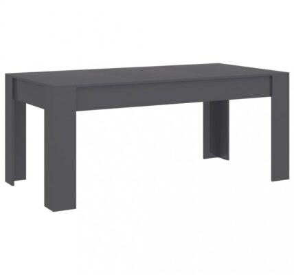 Jedálenský stôl 180×90 cm Dekorhome Sivá lesk