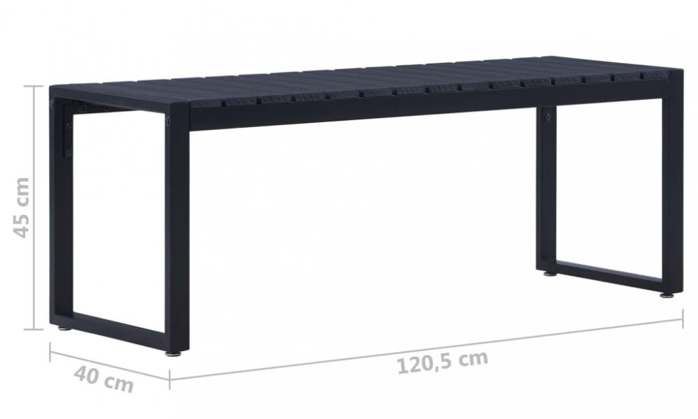 Záhradná lavica čierna Dekorhome 120 cm
