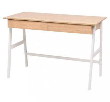 Písací stôl 110×55 cm dub / biela Dekorhome