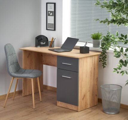 Písací stôl ELMO dub wotan / antracit Halmar
