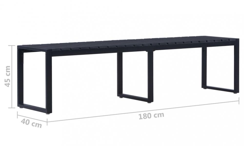 Záhradná lavica čierna Dekorhome 180 cm