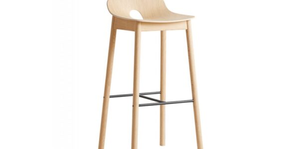 Barová stolička "Mono", 75 cm, 2 varianty – Woud Varianta: jaseň, čierna farba