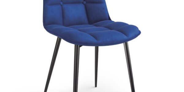 Jedálenská stolička K417 zamat / čierna Halmar Modrá