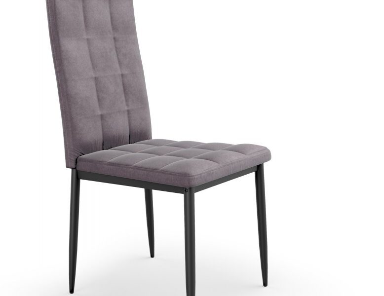Jedálenská stolička K415 zamat / čierna Halmar Sivá