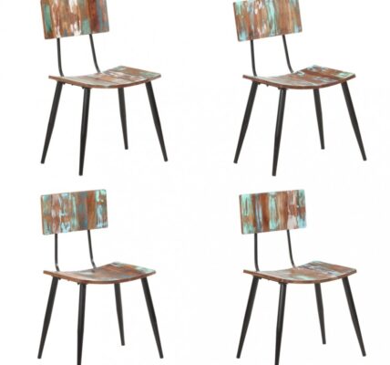 Jedálenská stolička 4 ks recyklované drevo Dekorhome