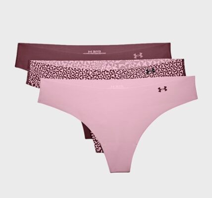 3 PACK športových nohavičiek Under Armour Thong ružové