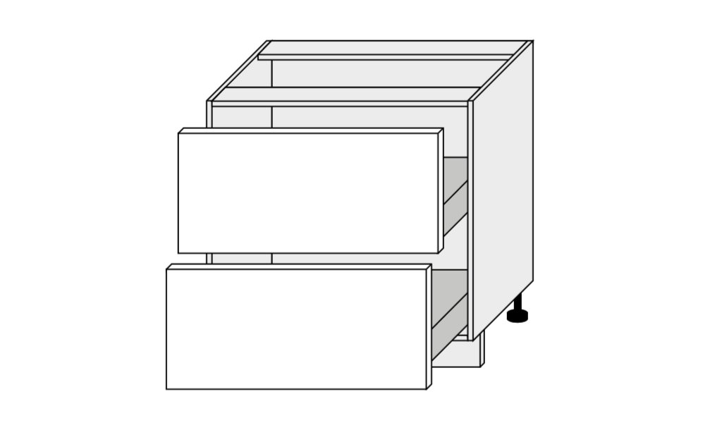 ArtExt Kuchynská skrinka spodná zásuvková, D2/80 Essen Farba korpusu: Grey – Hettich D2E/80