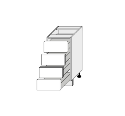 ArtExt Kuchynská skrinka spodná, D4E/40 Amaro Farba korpusu: BIELA