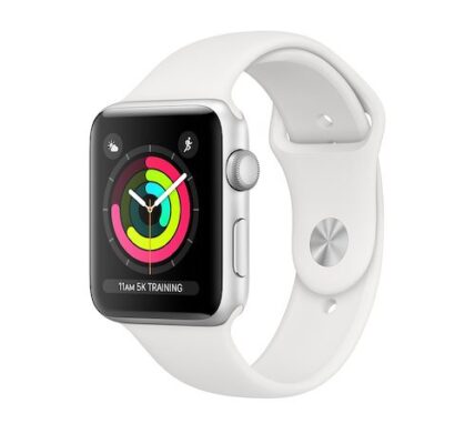 Apple Watch Series 3 GPS, 42mm Silver Aluminium Case with White Sport Band MTF22CN/A