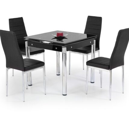 Jedálenský stôl KENT Strieborná / čierna,Jedálenský stôl KENT Strieborná / čierna