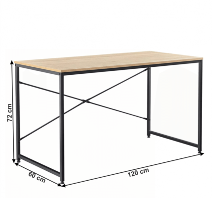 Písací stôl Mellor dub / čierna 120 cm,Písací stôl Mellor dub / čierna 120 cm