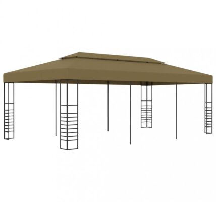 Záhradný altánok 6×3 m Dekorhome Sivohnedá taupe,Záhradný altánok 6×3 m Dekorhome Sivohnedá taupe