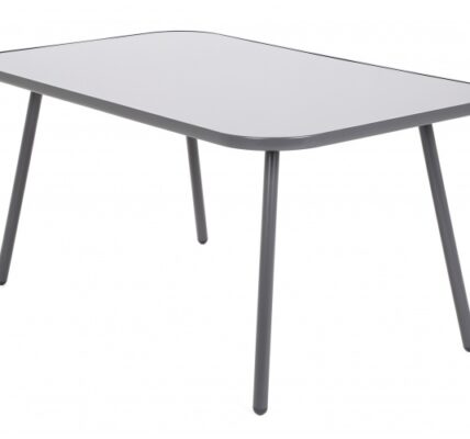 Záhradný jedálenský stôl oceľ / sklo Čierna / sivá,Záhradný jedálenský stôl oceľ / sklo Čierna / sivá