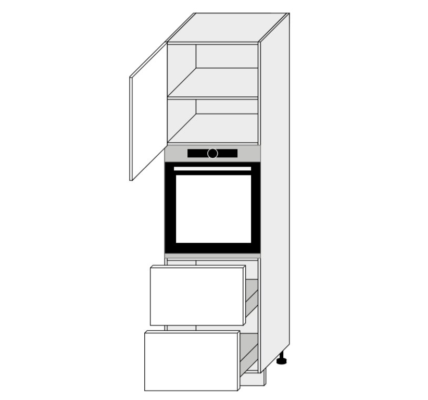 ArtExt Kuchynská skrinka vysoká, D14/RU/2 356 Essen Farba korpusu: Lava – Blum D14/RU/2M 356