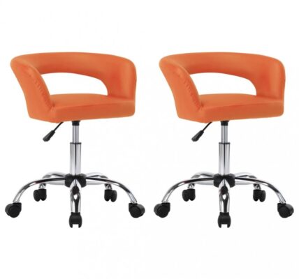 Jedálenská stolička 2 ks umelá koža / kov Dekorhome Oranžová,Jedálenská stolička 2 ks umelá koža / kov Dekorhome Oranžová