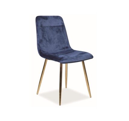 Signal Jedálenská stolička Eros Velvet | zlaté nohy FARBA: Modrá