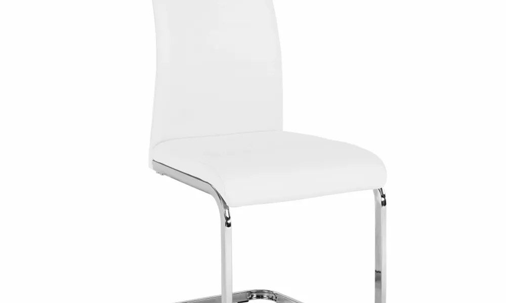 Jedálenská stolička VATENA  kov / ekokoža Biela,Jedálenská stolička VATENA  kov / ekokoža Biela
