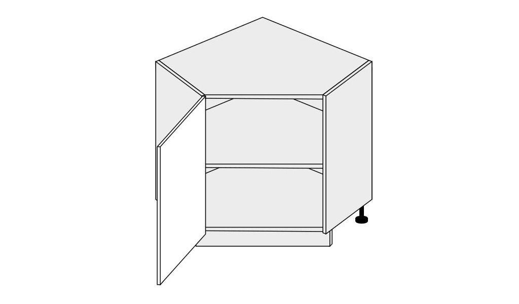ArtExt Kuchynská skrinka spodná rohová, D12R/90 Malmo Farba korpusu: GREY