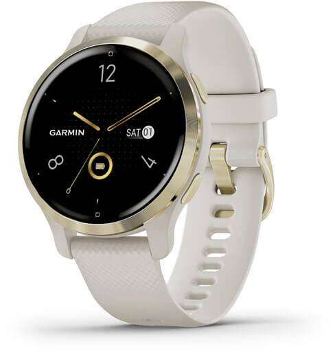 Smart hodinky Garmin Venu 2S, béžová, zlatá