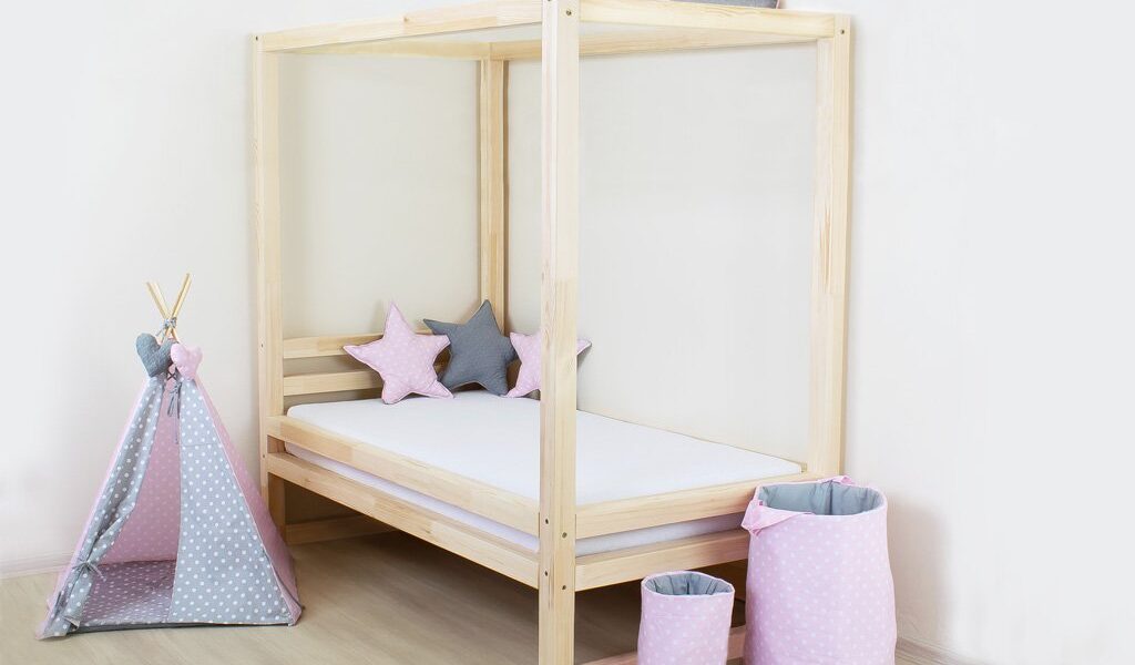 Benlemi Jednolôžková posteľ BALDEE Zvoľte farbu: Prírodný dekor nelakovaný, Rozmer: 90 x 200 cm
