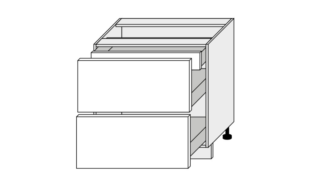 ArtExt Kuchynská skrinka spodná, D2E/80/1E Malmo Farba korpusu: BIELA