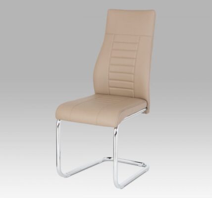 Jedálenská stolička HC-955 ekokoža / chróm Cappuccino,Jedálenská stolička HC-955 ekokoža / chróm Cappuccino
