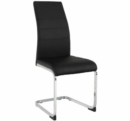 Jedálenská stolička VATENA  kov / ekokoža Čierna,Jedálenská stolička VATENA  kov / ekokoža Čierna