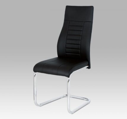 Jedálenská stolička HC-955 ekokoža / chróm Čierna,Jedálenská stolička HC-955 ekokoža / chróm Čierna