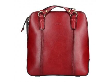 Dámska kožená batôžky kabelka Katana Martina – tmavo červená