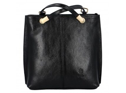 Dámska kožená batôžky-kabelka Vera Pelle Amelia – čierna