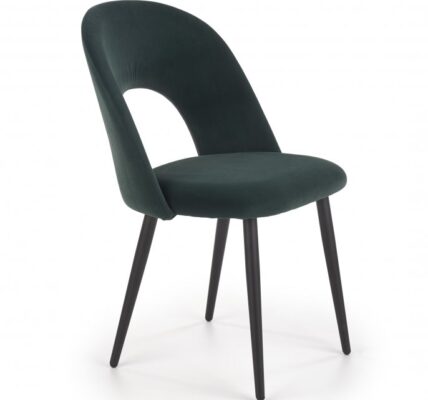 Jedálenská stolička K384 zamat / čierna Tmavo zelená,Jedálenská stolička K384 zamat / čierna Tmavo zelená