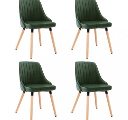 Jedálenská stolička 4 ks látka / buk Dekorhome Tmavo zelená,Jedálenská stolička 4 ks látka / buk Dekorhome Tmavo zelená