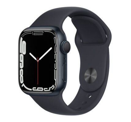 Apple Watch Series 7 GPS, 45mm Midnight Aluminium Case with Midnight Sport Band – Regular MKN53VR/A