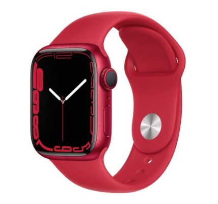 Apple Watch Series 7 GPS, 45mm (PRODUCT)RED Aluminium Case with (PRODUCT)RED Sport Band – Regular MKN93VR/A