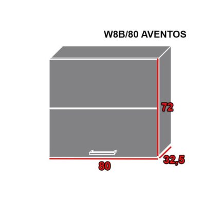 EXT Vrchná kuchynská skrinka Quantum W8B/80 AVENTOS Farba dvierok: Biely mat, FAREBNÉ PREVEDENIE KORPUSU: Biela alpská