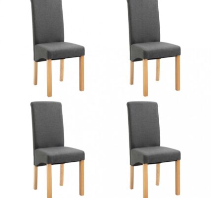 Jedálenská stolička 4 ks látka / drevo Dekorhome Sivá,Jedálenská stolička 4 ks látka / drevo Dekorhome Sivá