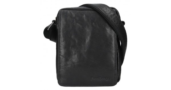 Pánska kožená taška cez rameno SendiDesign Danet – čierna
