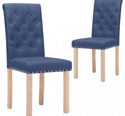 Jedálenská stolička 2 ks látka / drevo Dekorhome Modrá,Jedálenská stolička 2 ks látka / drevo Dekorhome Modrá