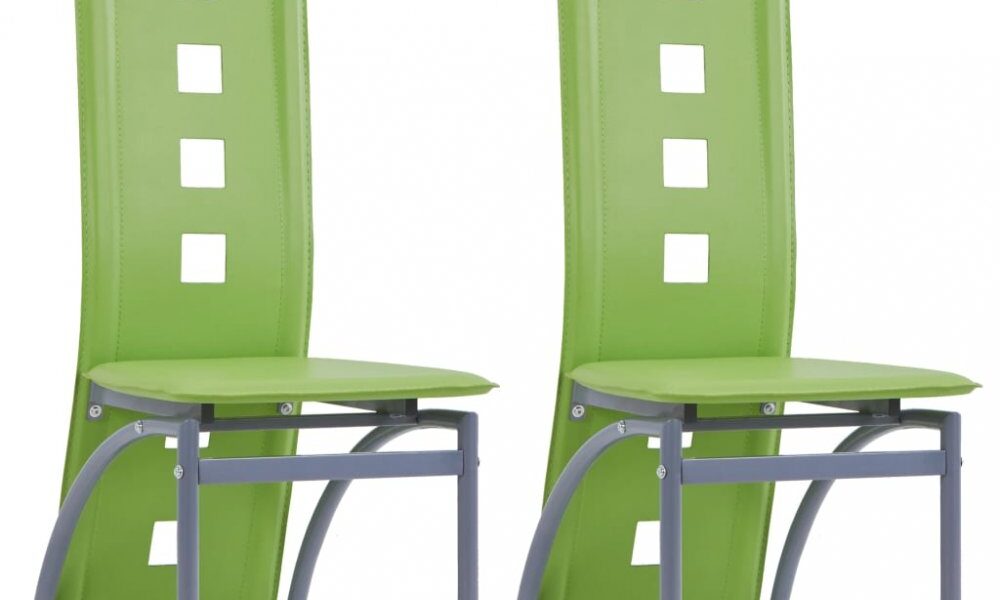 Jedálenská stolička 2 ks umelá koža Dekorhome Zelená,Jedálenská stolička 2 ks umelá koža Dekorhome Zelená